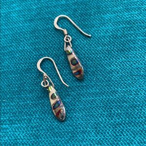 Drop silver earrings